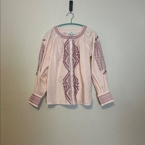 Hoss intropia embellished beaded button down Shirt‎ Size 2